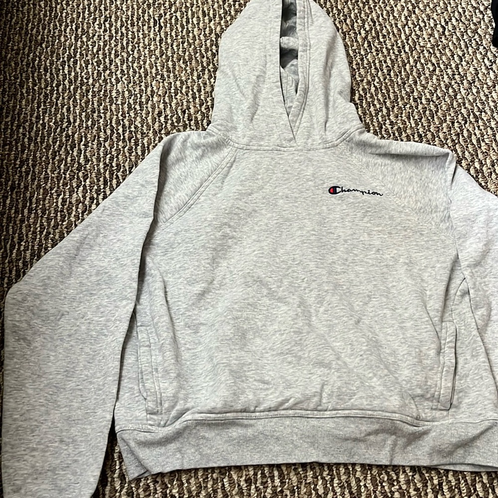 Champion grey crop hoodie